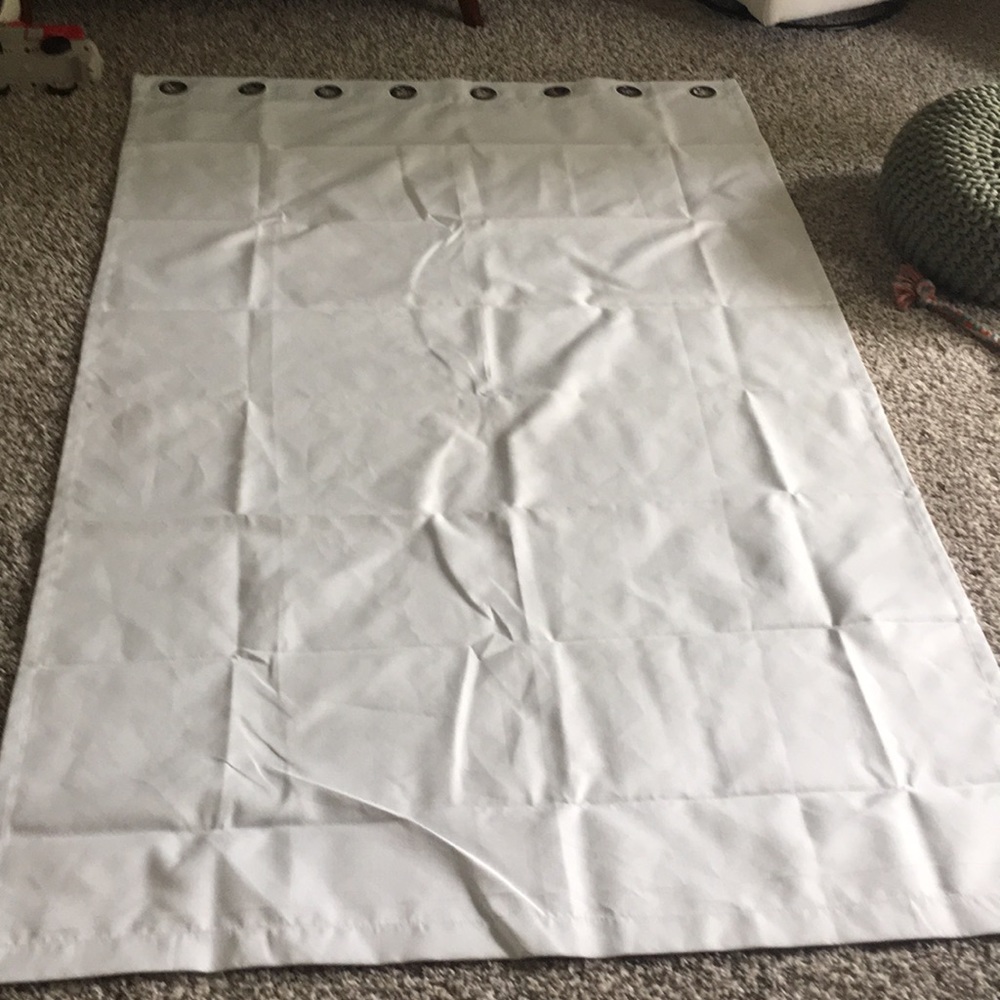 White blackout curtain with rings